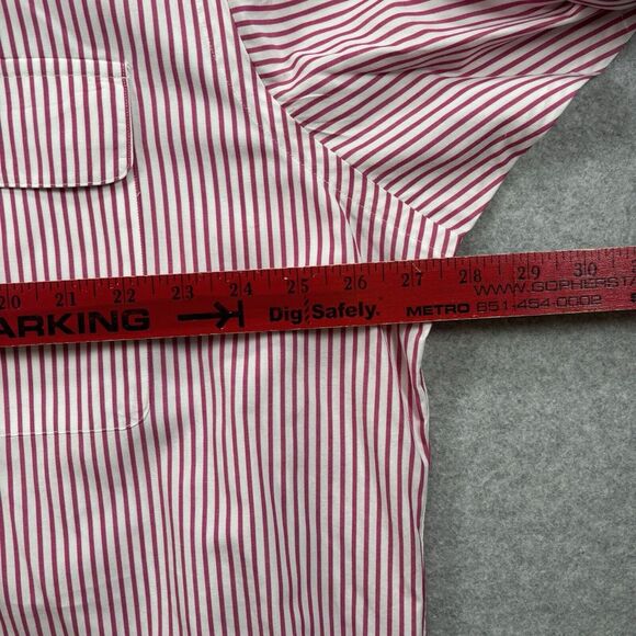 Polo Ralph Lauren Shirt XL Mens Light Red Striped‎ 100% Cotton Long Sleeve - Picture 8 of 13